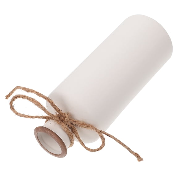 ROSENICE 1pc Ceramic Flower Vase Decorative Pot With Rope Accent For Bouquets And Floral Arrangements Decor Centerpiece