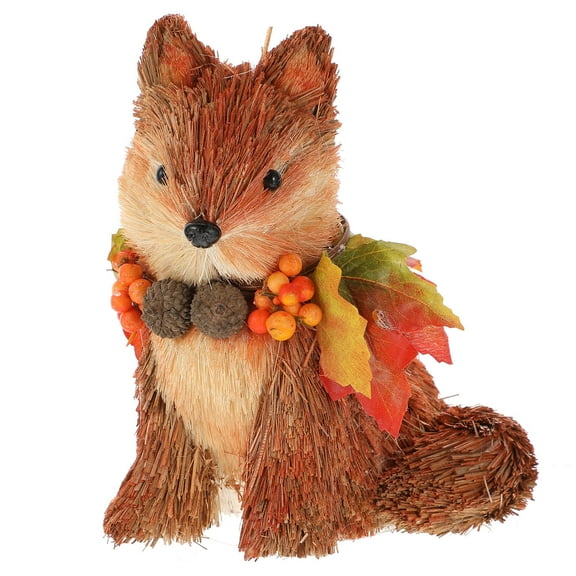 ROSENICE 1pc Miniature Fox Wooden Ornament Home Decor For Use For Fairy Gardens Christmas Decoration Tabletop Accents