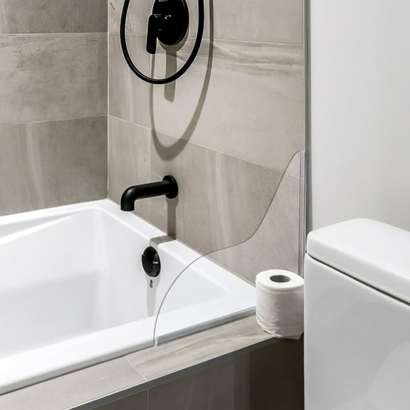 ROSENICE 2 Pcs Splash Guard Washbasin Guard Bathroom Splashing Guard Acrylic Transparent 21.30X18.80X0.60CM