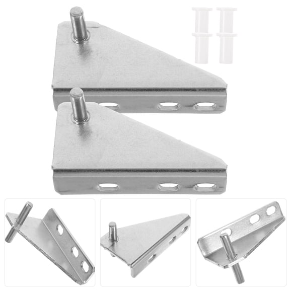 ROSENICE  2 Pcs Universal Fridge Hinge Refrigerator Bottom Key Interior Silver