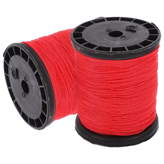 ROSENICE  2 Rolls Twisted Nylon Twine Building Lines for Masonry Rope Crafts Red