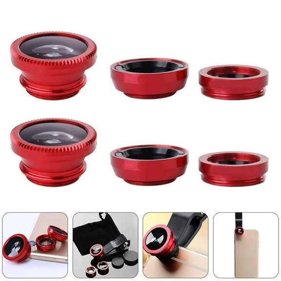 ROSENICE 2 Sets Mobile Phone Lens Set Phone Camera Accessories 5.6X2.5X2.5cm Red