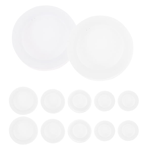 ROSENICE 20 Pcs Round Rubber Stopper Saving Box Plugs Piggy Bank Bulk Rubber Stopper Plug Aldult White 3.80X3.80X0.60CM