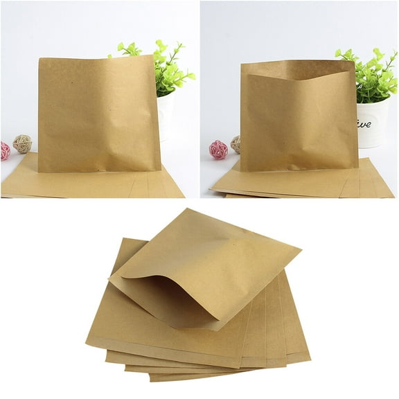 ROSENICE 200Pcs Elegant Kraft Bags For Food Containers And Snack Packaging