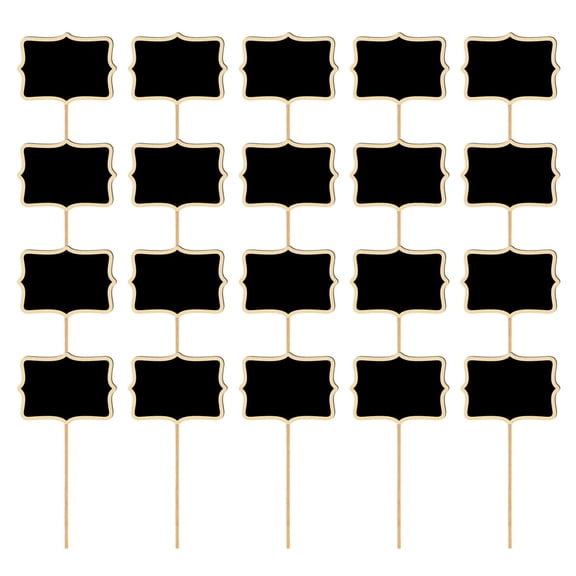 ROSENICE 20Pack Mini Chalkboard Toppers for Shop Use Black Wood Table Sign 6.8x3.3in