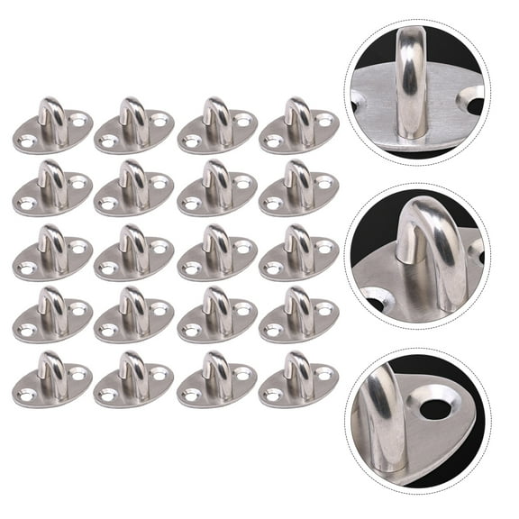 ROSENICE 20Pcs Heavy-Duty Stainless Steel Metal Hooks for Home Users Living Room and Bedroom 1.54X1.02X0.08in