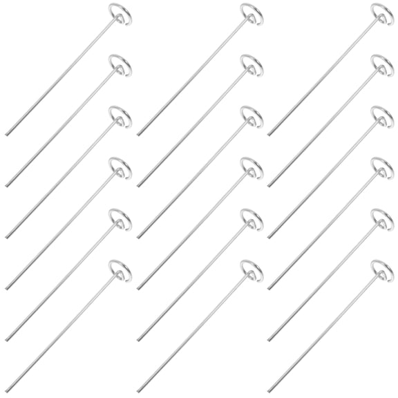 ROSENICE 20Set Heavy Duty Steel Garden Stakes for Holding Down Mulch and Fabric Silver 6.0X1.0X0.1in