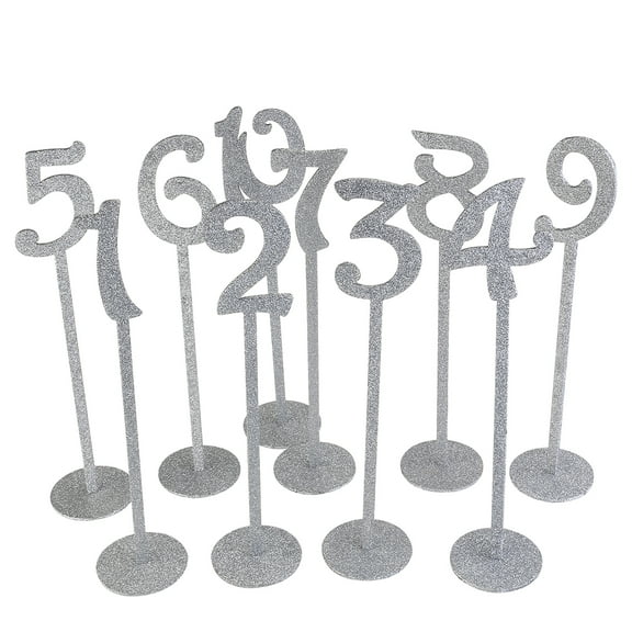 Hemobllo 20Pcs Wooden Table Numbers with Silver Round Base for Wedding Reception Seating Assignments