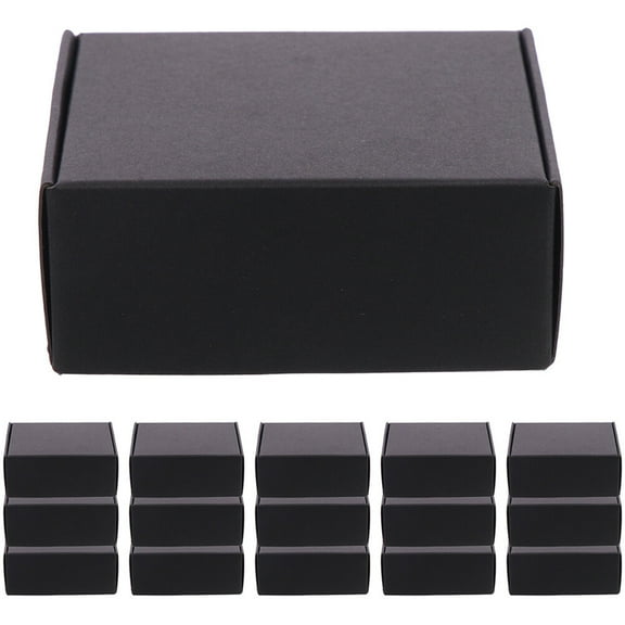 ROSENICE 25Pack Black Rectangular Paper Boxes for Packaging Moving and Daily Use Easy to Fold