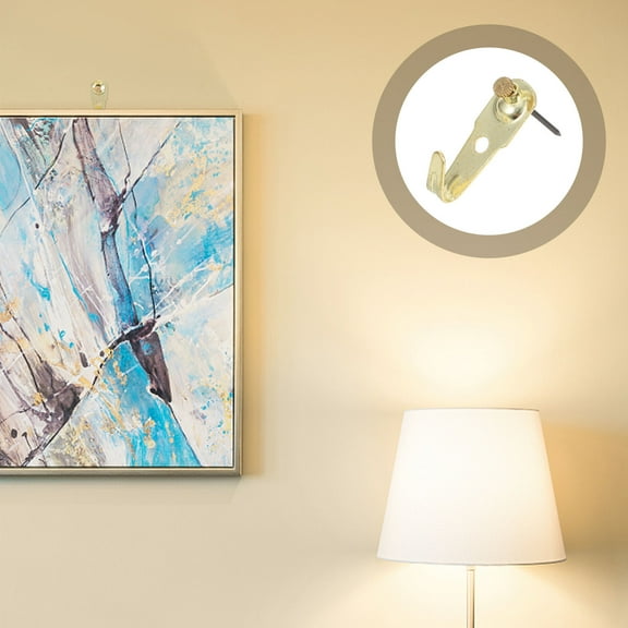 ROSENICE 25Sets Copper Picture Frame Hanging Hooks Golden Black 11Inch for Homeowners Designers Artists Wall Mounting