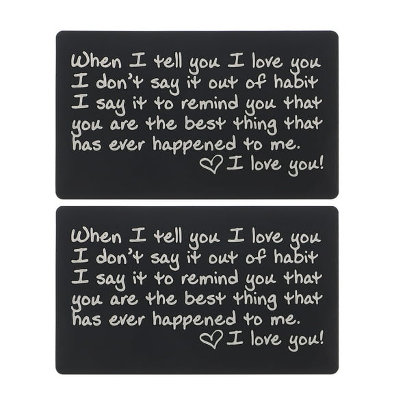 ROSENICE 2Pack Wallet Inserts Aluminum with Engraved Design for Lovers present