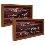 ROSENICE 2Pack Wooden Wall Decor for Living Room with Rectangular Design Multi