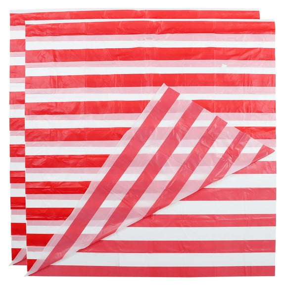 ROSENICE 2Pcs Birthday Table Cover Red White PVC Plastic Fabric for Dining Room Living Room 108X54In