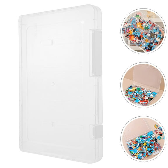 ROSENICE 2Pcs Mini Plastic Containers for Puzzles and Beads Stackable Bins Transparent and White