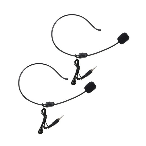 ROSENICE 2Pcs Omnidirectional Microphone Headset for Karaoke Conferences with Voice Amplifier 11.8In