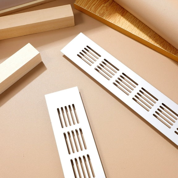 ROSENICE 2Pcs Rectangular Metal Vents for Storage Cabinet Odor Elimination and Ventilation Needs 11.8x1.97x0.39in
