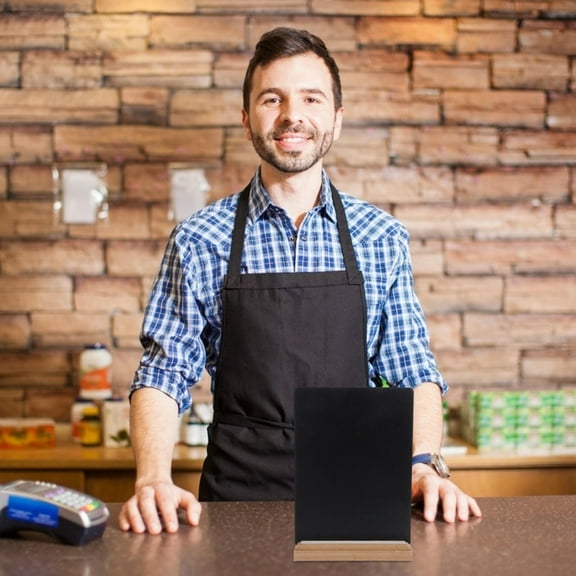 ROSENICE 2Pcs Small Chalkboard for Wall Black Wood Menu Display Home Kitchens A5