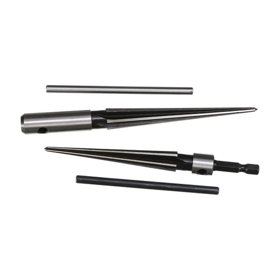 ROSENICE 2Pcs T Handle Tapered Fluted Chamfer Reaming Cutter Silver Steel for Woodworking Projects