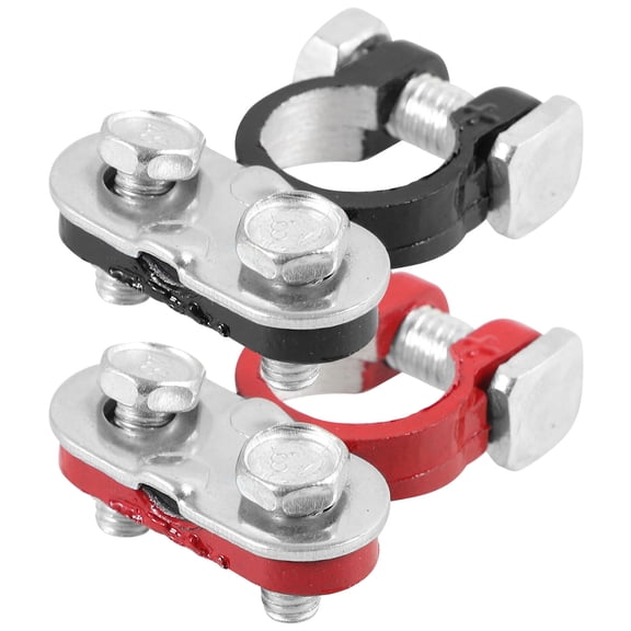 ROSENICE 2Pcs Terminal Connectors for Car Accessories Aluminum Alloy Red Black