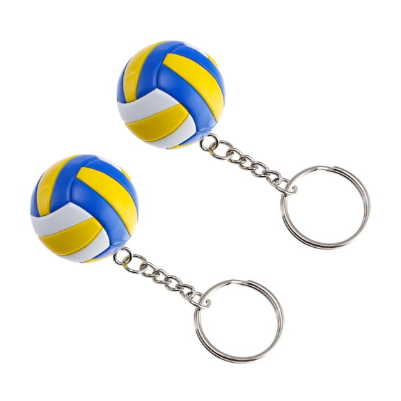 ROSENICE 2Pcs Volleyball Trinkets Key Chains PU Bag Pendant Assorted Color for Sports Fans