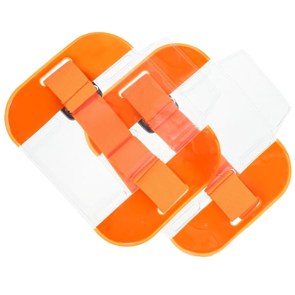ROSENICE Arm Badge Holders Orange 2Pcs 5.7x5.4x0.1in