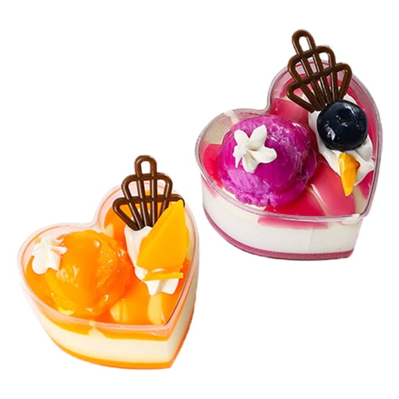 ROSENICE 2Set Cake Dessert Model Simulated Cake Model PU Photo Props Assorted Color for Photographers
