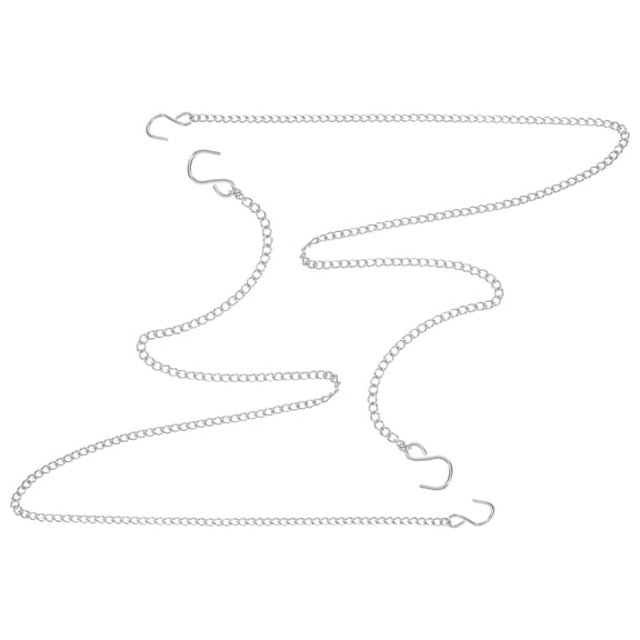 ROSENICE 2Set Decorative Chain with Hooks for Silver 11.8x0.7x0.2in