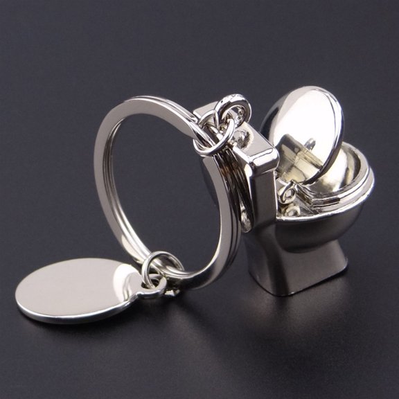 ROSENICE 2Pcs Lightweight Metal Closestool Key Ring with Fashion Hanging Pendant for Assorted Color Bag Decoration