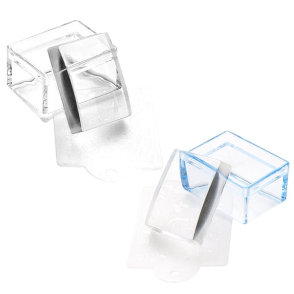 ROSENICE 2pcs Plastic Nail Art Stampers Square Nail Stamping Tools Female Manicure Tools
