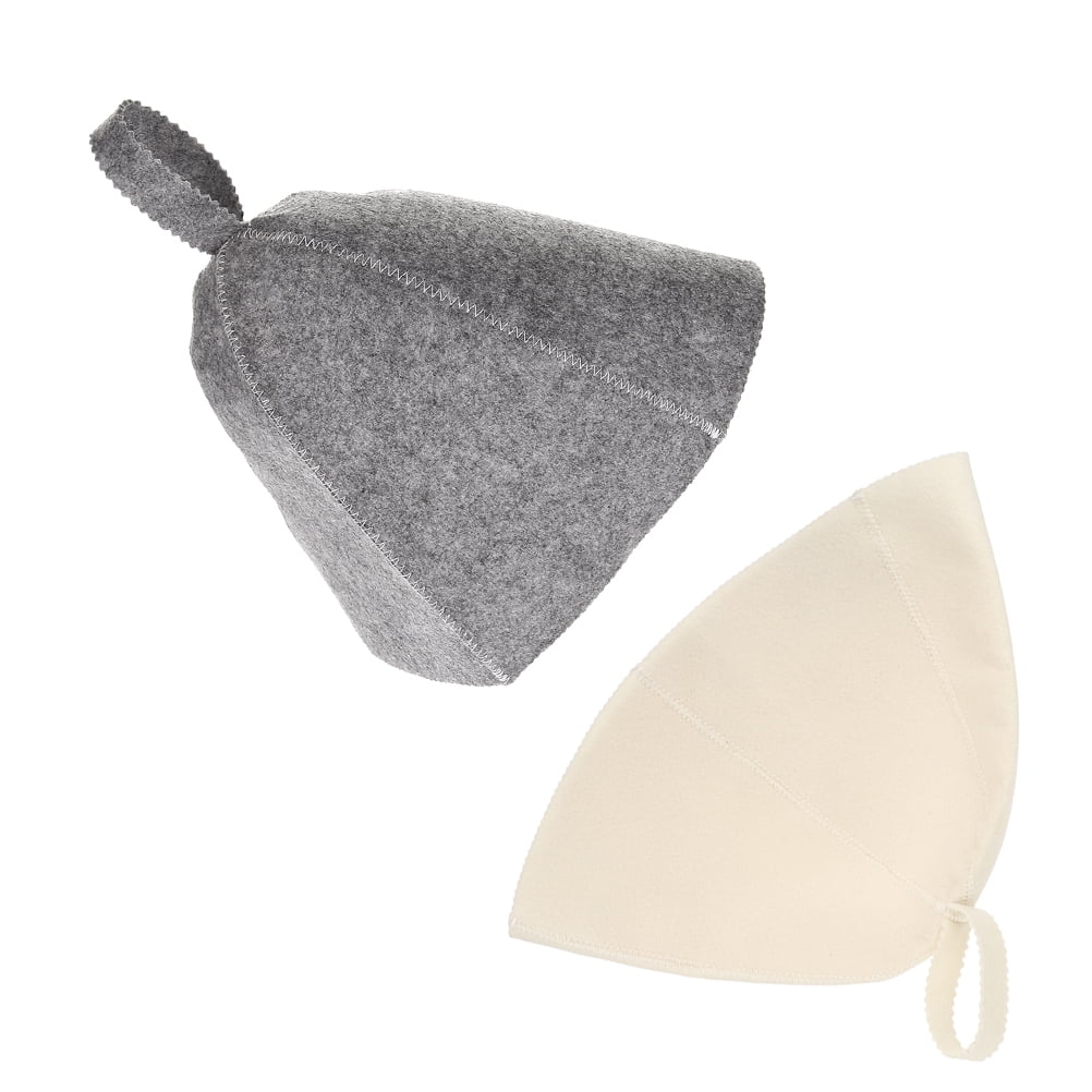 2PCS Sauna Hat,Ergonomi Felted Sauna Cap For Women And Men,Steam Bath Hat Room Accessories Felt Heat Dry Headrest,Steam Room Essential Parts,Simple Natural Stylish Appearance (Black