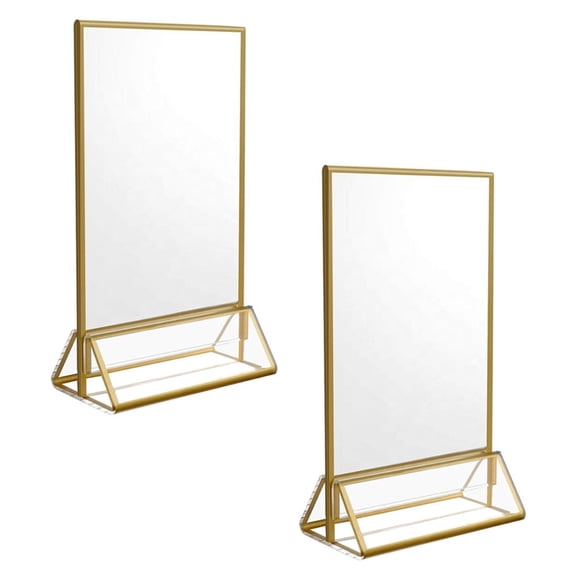 ROSENICE 2pcs Restaurant Display Stands Golden Metal Modern for Activity Site Home Decoration