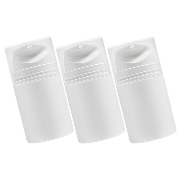 ROSENICE 3pcs Refillable Airless Pump Bottles for Travel Size Plastic Containers with PP Material White Color