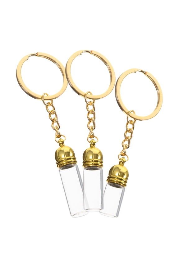 3 Pcs Empty Vial Keychains Perfume Travel Refillable Glass Bottle