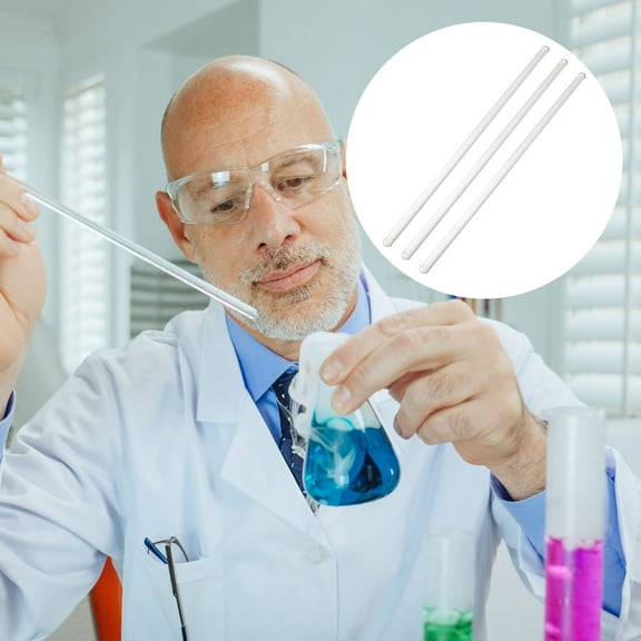 ROSENICE 3 Pcs Glass Rod Stirring Rod Heat-resistant Stirring Rod Long Stirring Rods Glass Stirring Rod High Borosilicate Size 1