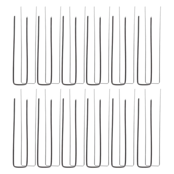 ROSENICE 30Pcs U-Shaped Nails Iron Garden Pile for Fixing Turf and Holding Soil Silver 7.9x1.6x0.1in