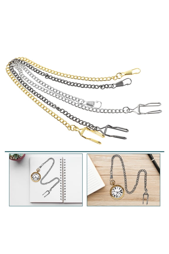 3Pcs Elegant Pocket Watch Fob Chain for Formal Events and Daily Use