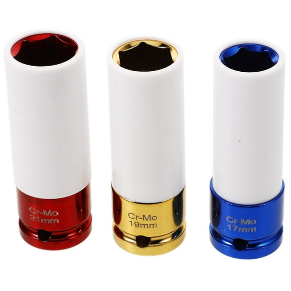 ROSENICE 3Pcs Wheel Socket Set Non Marring Lug Nut Sockets For Diy Enthusiasts And Mechanics