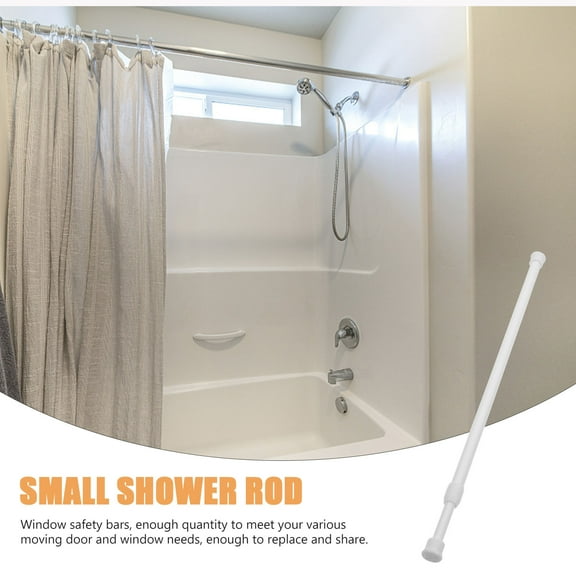 ROSENICE 4 Pcs Hole-free Curtain Rod Adjustable Curtain Rod Door Curtain Rod Closet Extending Window Bar Plastic White 40.5X2CM