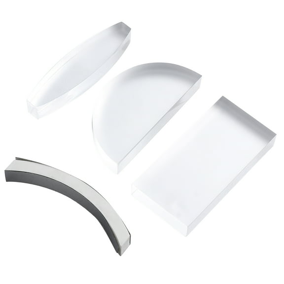 ROSENICE  4 Pcs Optical Lens Set Triangular Prism Light Prisms Glasses Eyeglasses Clear