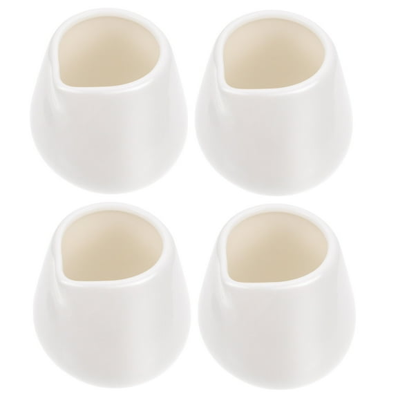 ROSENICE  4 Pcs White Ceramic Milk Cup Multipurpose Cups Easy to Clean