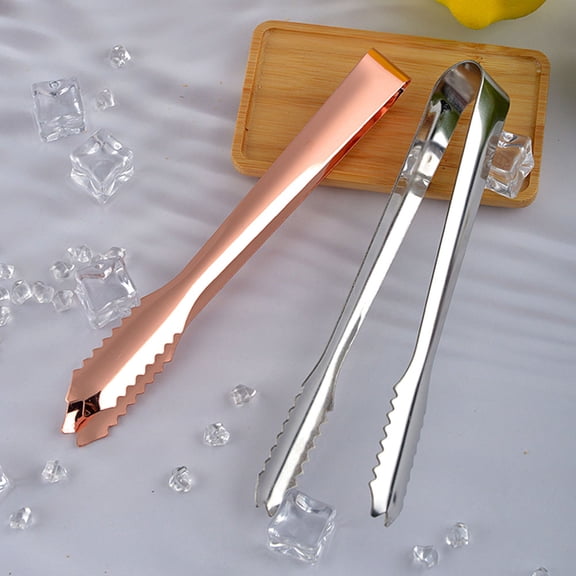 ROSENICE 4Pcs Ice Tongs Stainless Steel Small Tongs for Sweets Lemon Slice Holder Home Users