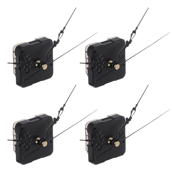 ROSENICE 4Pcs Black Plastic Clock Making Parts for Home and Office