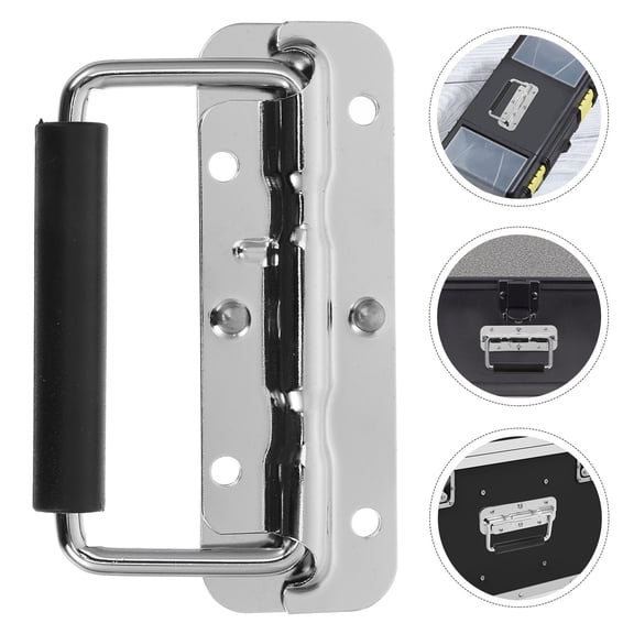 ROSENICE 4Pcs Box Carrying Handle in Silver and Black for Storage Cases