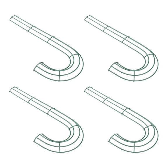 ROSENICE 4Pcs Candy Cane Shape Wreath Frame Green Iron Garland for Christmas Decoration
