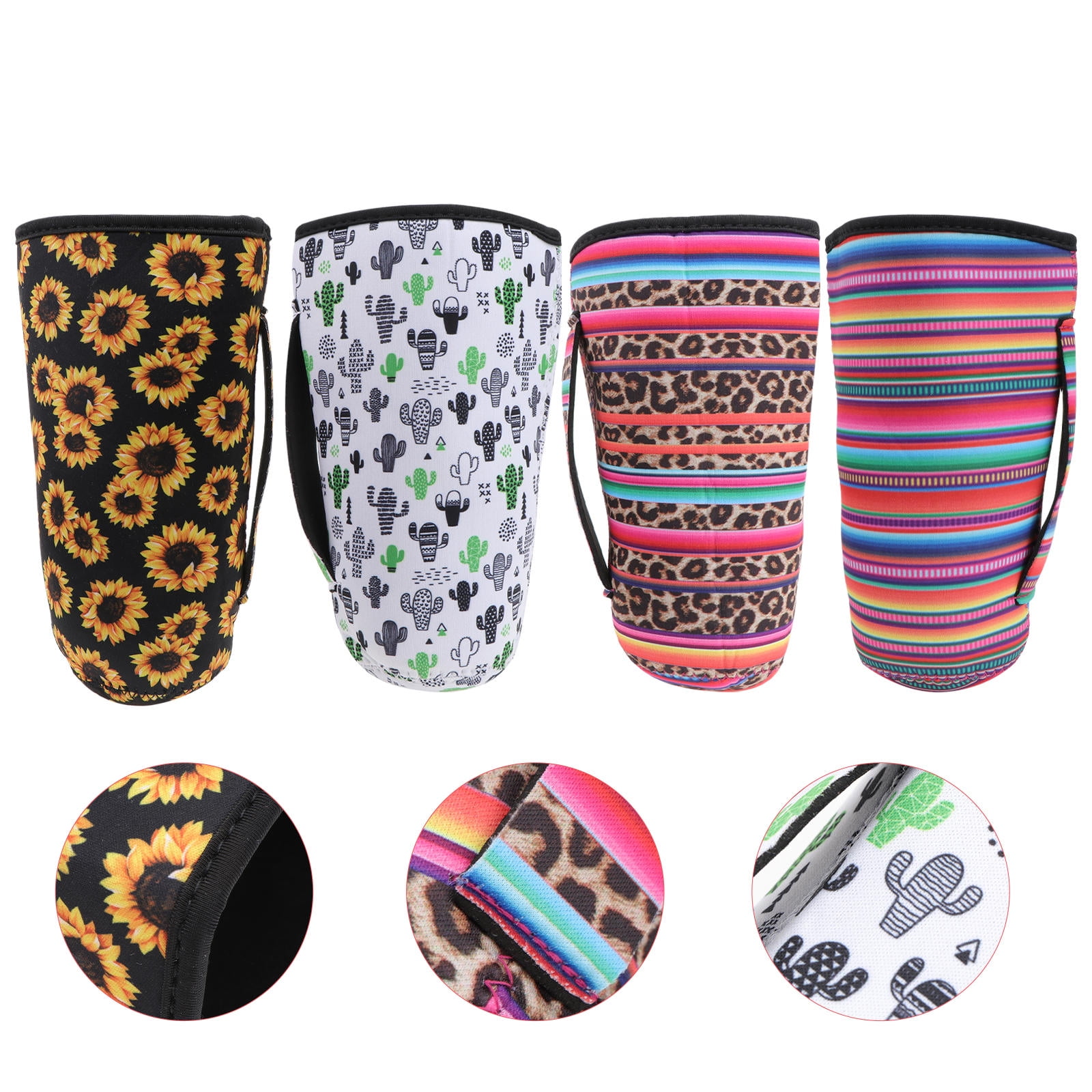 ROSENICE 4Pcs Neoprene Cup Insulator Sleeve for Water Bottles and Milk ...