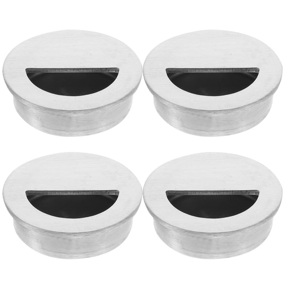 ROSENICE 4Pcs Recessed Door Pull Handle for Cabinet and Drawer with Easy Installation Silver 1.6in