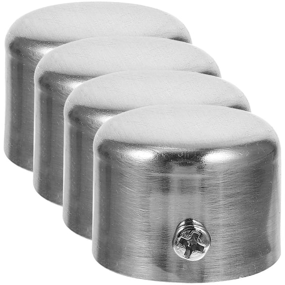 ROSENICE 4Pcs Silver Alloy Curtain Rod Finials for Home Decoration Easy to Install