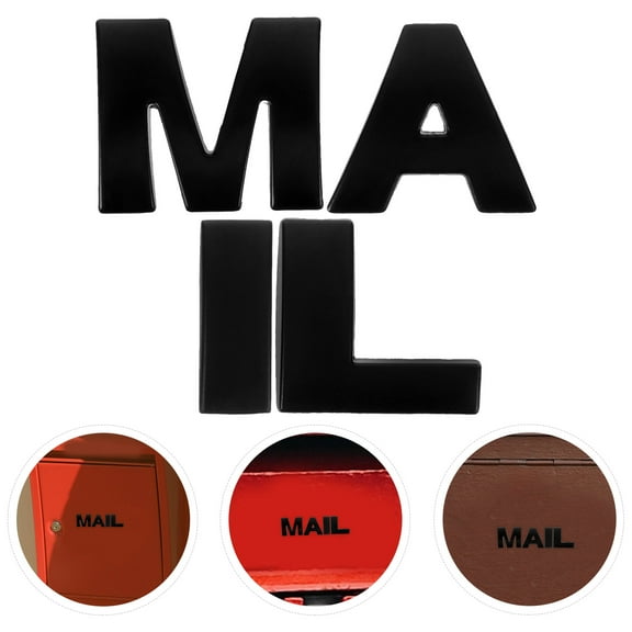 ROSENICE 4Pcs Simple Design Removable Letter Stickers for Storage Boxes and Mailbox