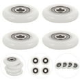 thumbnail image 1 of ROSENICE 4Pcs White PVC and Metal Shower Door Wheels for Smooth Sliding in Bathrooms, 1 of 8