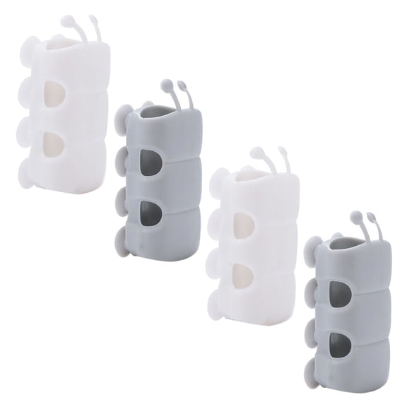 ROSENICE 4Pcs White Silicone Shower Holder for Hotel Managers with Suction